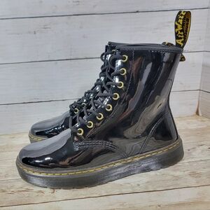 Dr Martens Zavala Patent Leather Boot Black